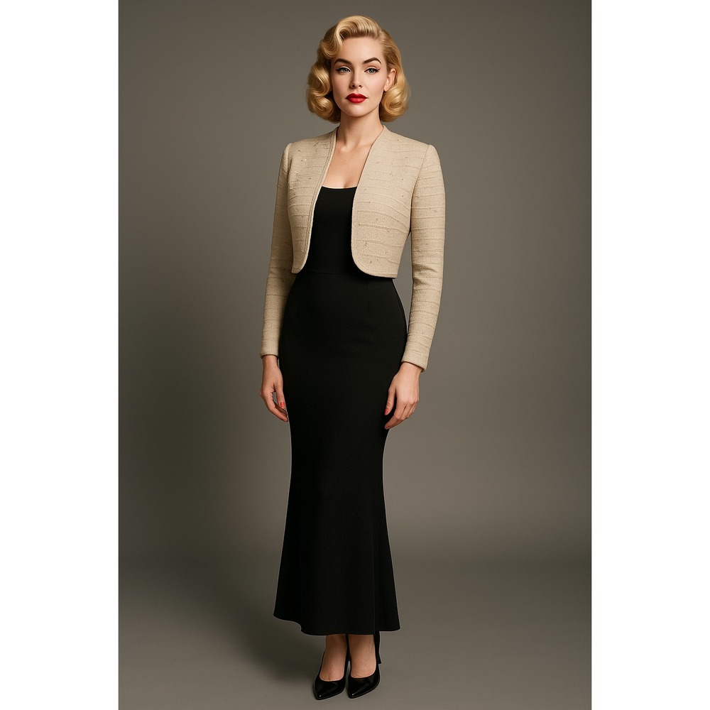 Cropped Cream Tweed Blazer - Women's Blazer Jacket